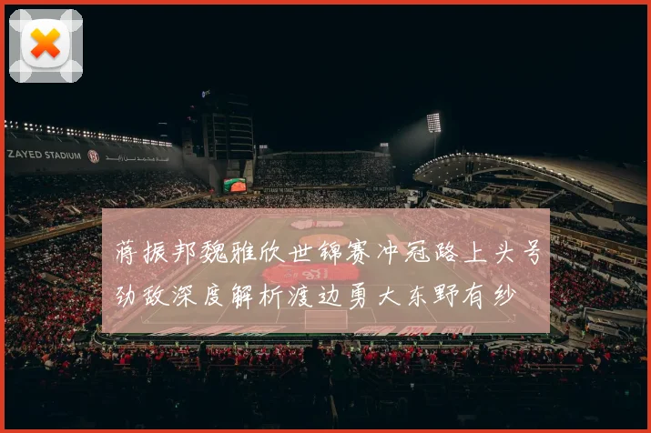 蒋振邦魏雅欣世锦赛冲冠路上头号劲敌深度解析渡边勇大东野有纱